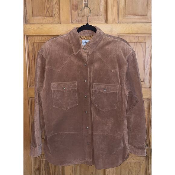 Bagatelle‎ Brown Snap Leather Jacket VINTAGE Size | M - Picture 1 of 7